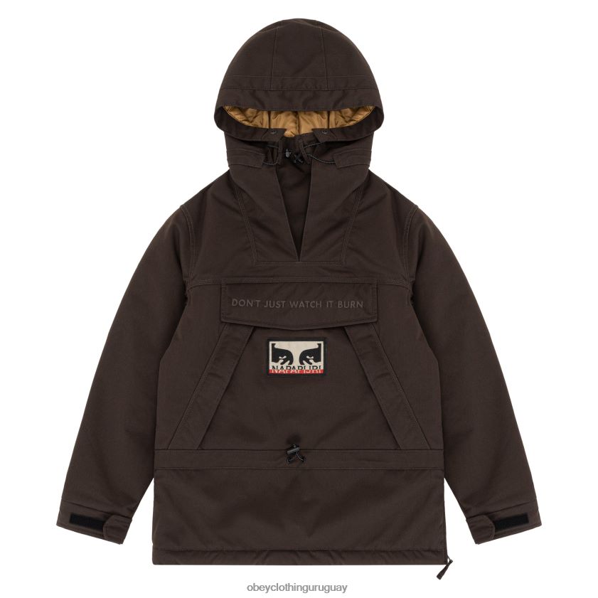 OBEY X NAPAPIJRI marron oscuro hombres no te limites a verlo quemar skido 28XT8J810