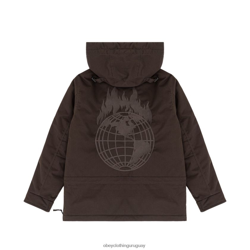 OBEY X NAPAPIJRI marron oscuro hombres no te limites a verlo quemar skido 28XT8J810