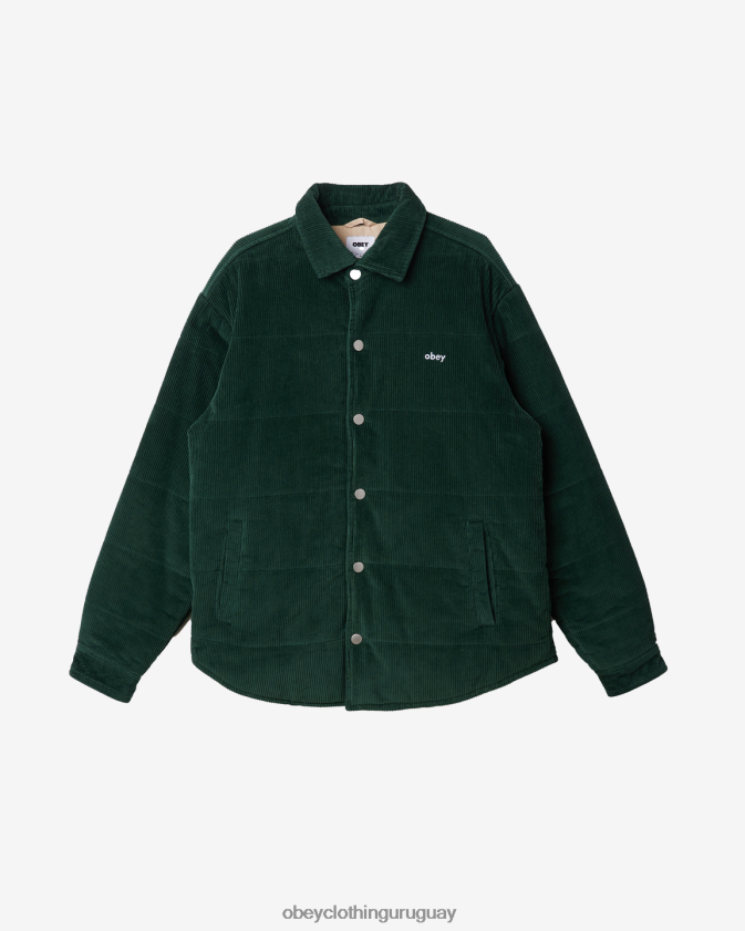 OBEY cedro oscuro hombres chaqueta estilo camisa de pana 28XT8J822