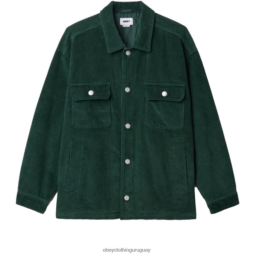 OBEY cedro oscuro hombres chaqueta estilo camisa de pana benny 28XT8J748