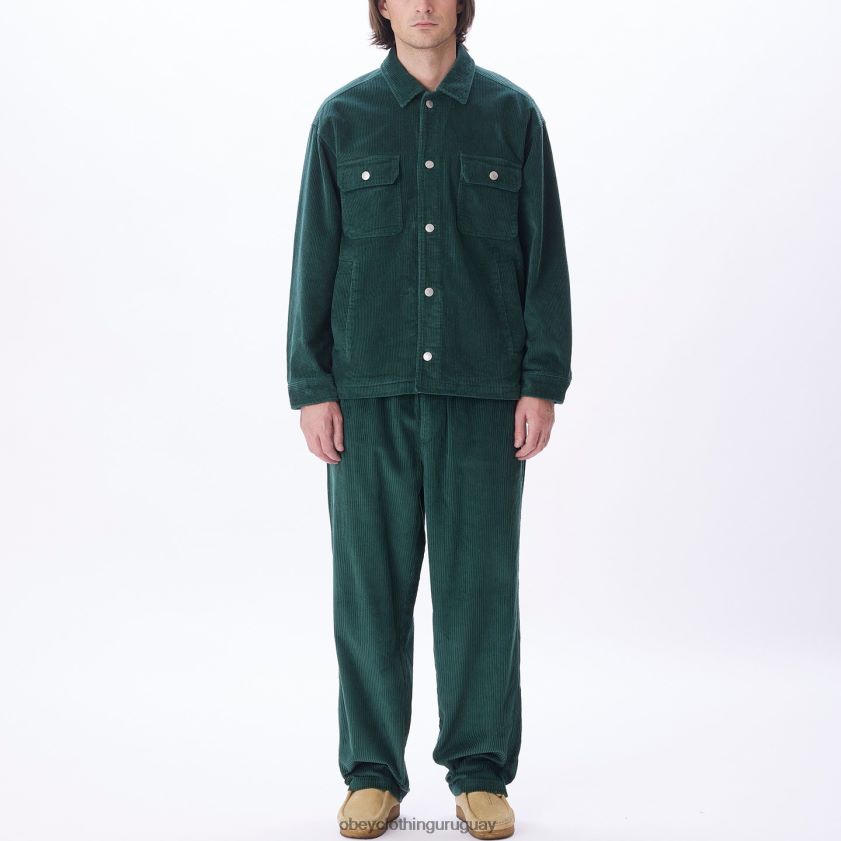 OBEY cedro oscuro hombres chaqueta estilo camisa de pana benny 28XT8J748