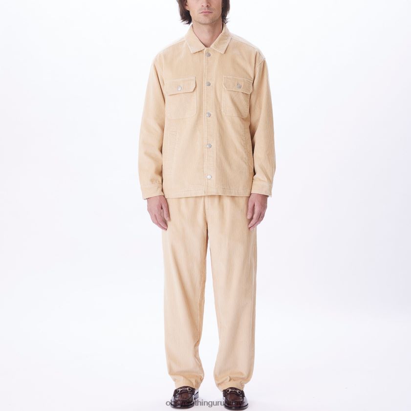 OBEY crema irlandesa hombres chaqueta estilo camisa de pana benny 28XT8J749