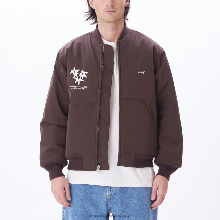 OBEY java marrón hombres chaqueta bomber autopista de peaje 28XT8J833