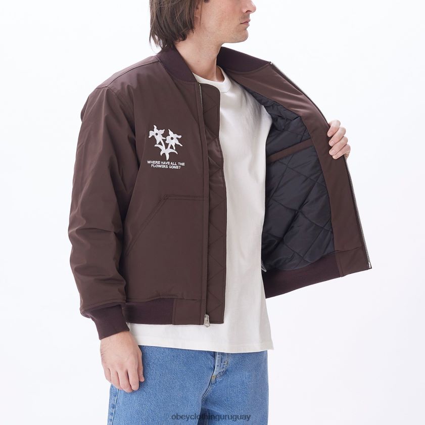 OBEY java marrón hombres chaqueta bomber autopista de peaje 28XT8J833