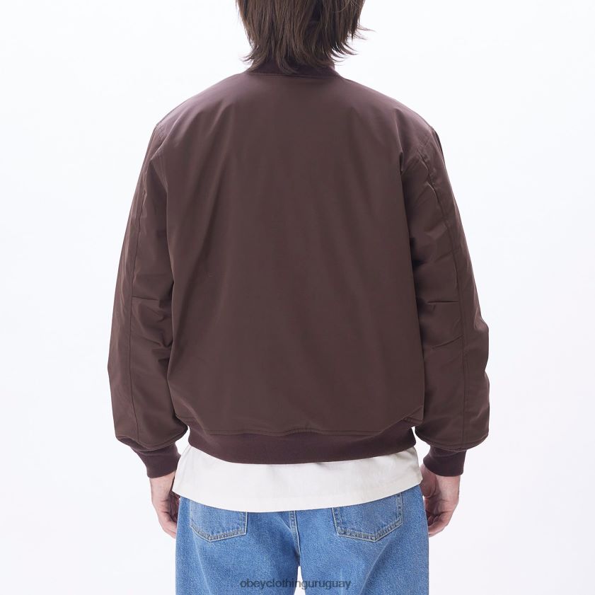 OBEY java marrón hombres chaqueta bomber autopista de peaje 28XT8J833