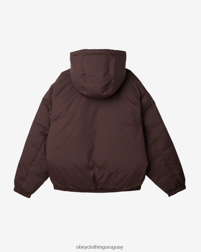 OBEY java marrón hombres chaqueta con capucha retirada 28XT8J816