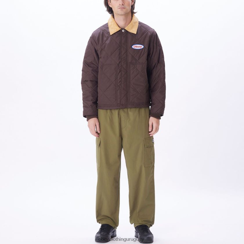 OBEY java marrón multi hombres chaqueta cincel 28XT8J834