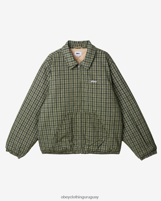 OBEY kombu verde multi hombres chaqueta de pana harlem 28XT8J826