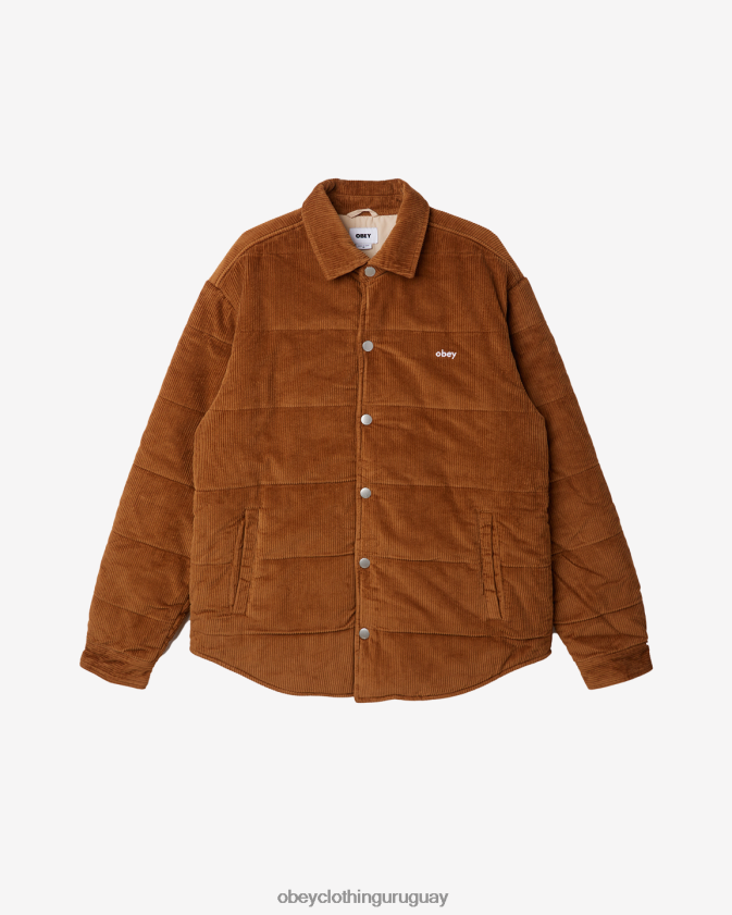OBEY madera de catechu hombres chaqueta estilo camisa de pana 28XT8J821