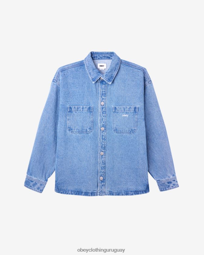 OBEY índigo claro hombres chaqueta de camisa winston 28XT8J246
