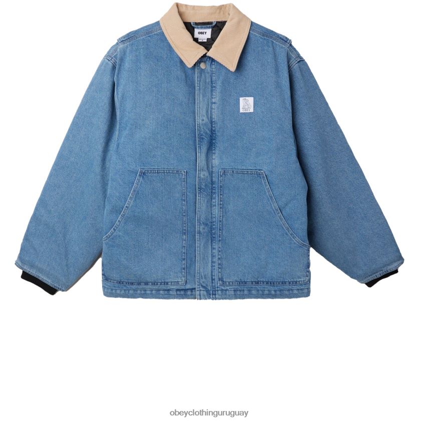 OBEY índigo claro hombres trabajar alrededor de la chaqueta 28XT8J827