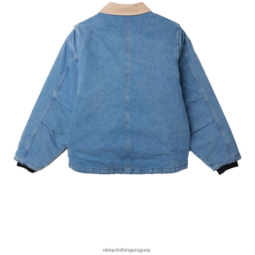 OBEY índigo claro hombres trabajar alrededor de la chaqueta 28XT8J827