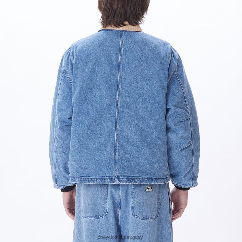 OBEY índigo claro hombres trabajar alrededor de la chaqueta 28XT8J827