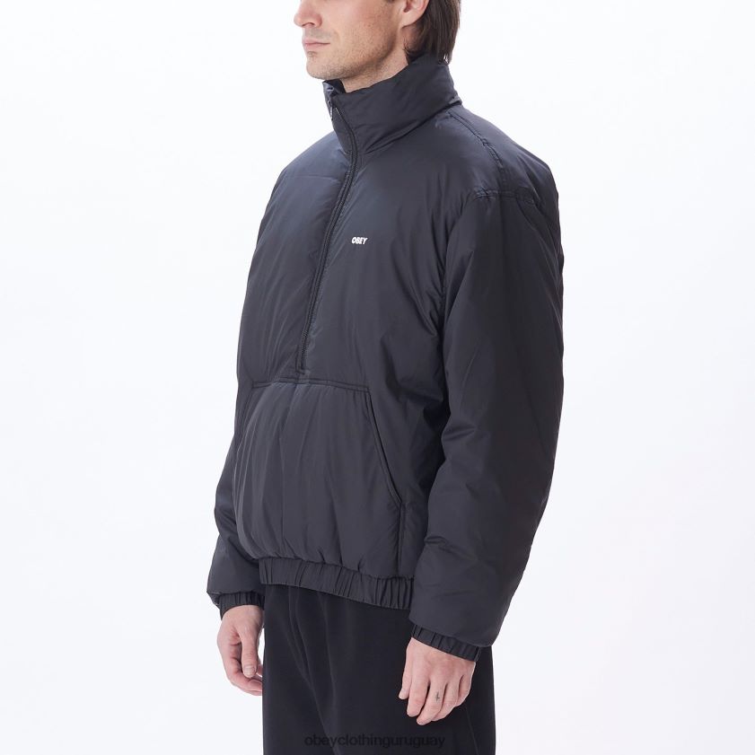 OBEY negro hombres anorak con cuello alto de estudio 28XT8J817
