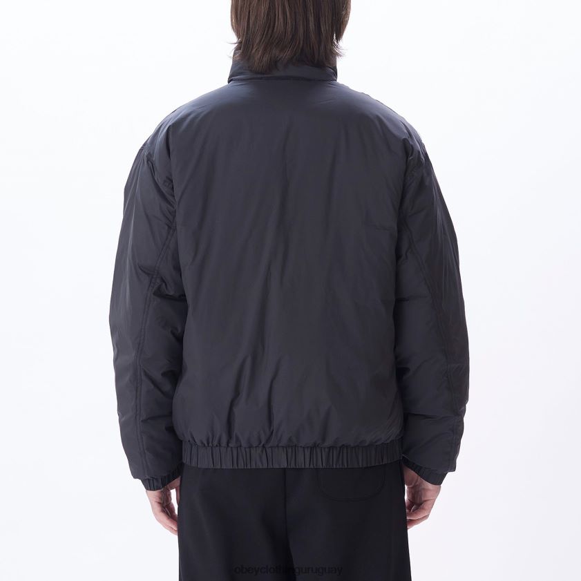 OBEY negro hombres anorak con cuello alto de estudio 28XT8J817