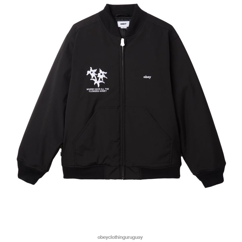 OBEY negro hombres chaqueta bomber autopista de peaje 28XT8J832
