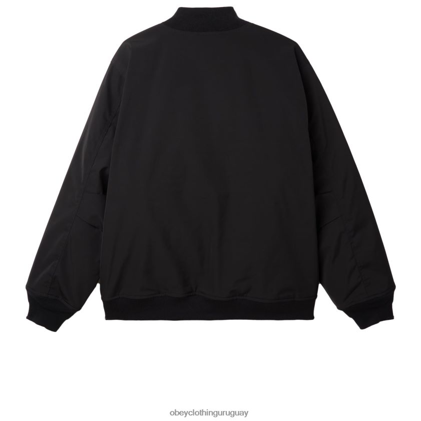 OBEY negro hombres chaqueta bomber autopista de peaje 28XT8J832