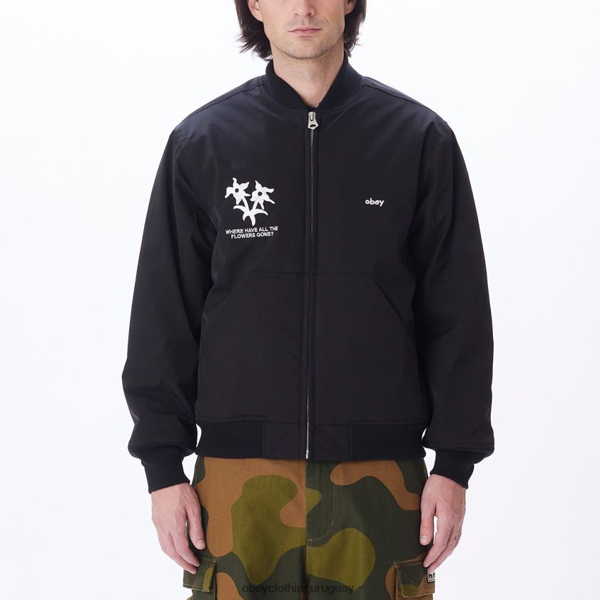 OBEY negro hombres chaqueta bomber autopista de peaje 28XT8J832