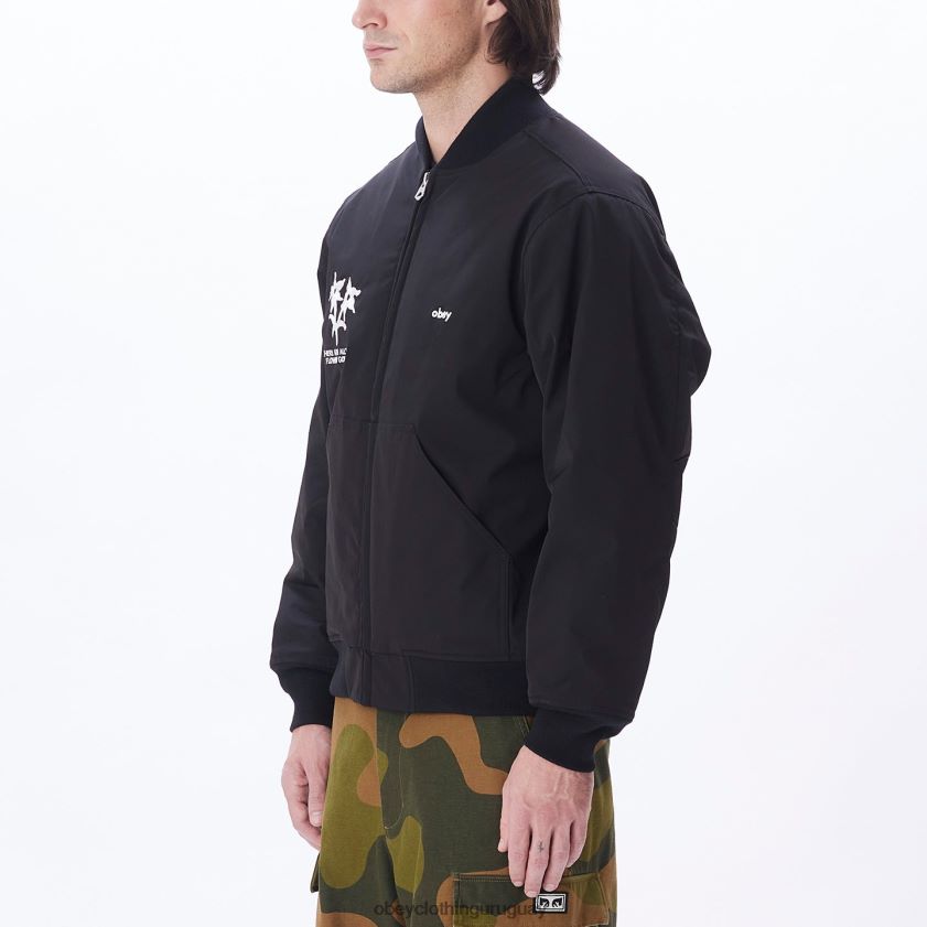 OBEY negro hombres chaqueta bomber autopista de peaje 28XT8J832