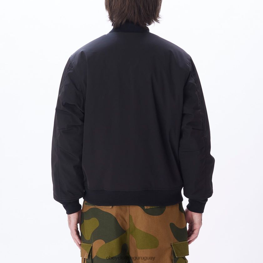 OBEY negro hombres chaqueta bomber autopista de peaje 28XT8J832