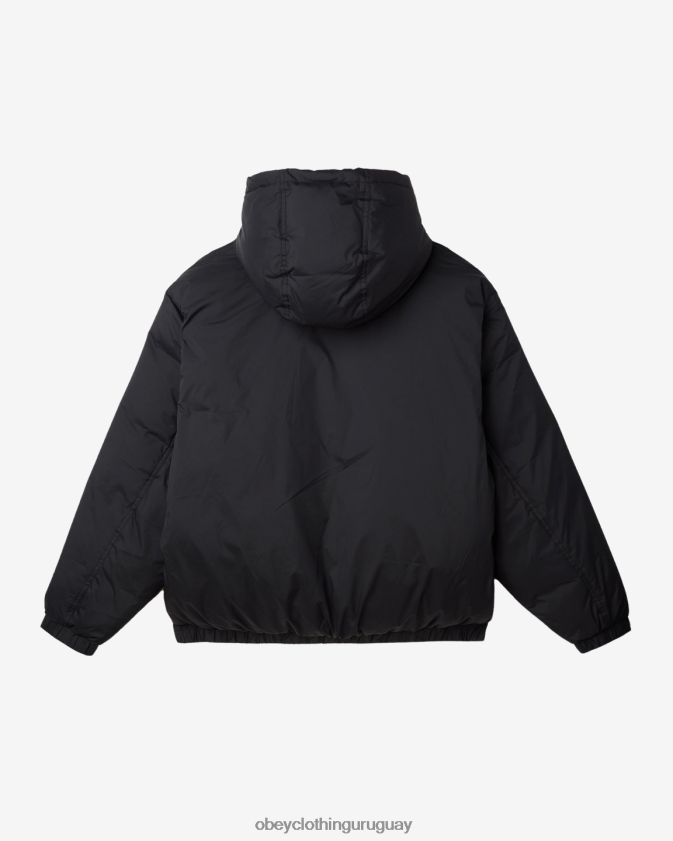 OBEY negro hombres chaqueta con capucha retirada 28XT8J815