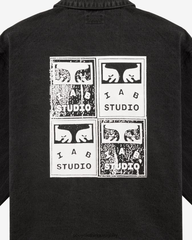 OBEY negro polvoriento hombres chaqueta de camisa de pintores 28XT8J262