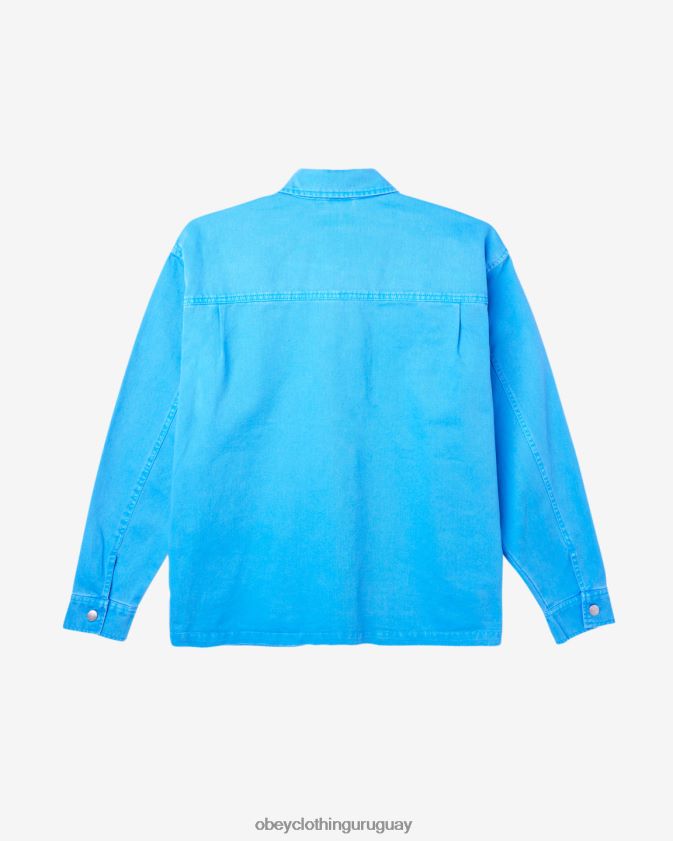 OBEY pigmento azul francés hombres chaqueta de camisa de división 28XT8J239