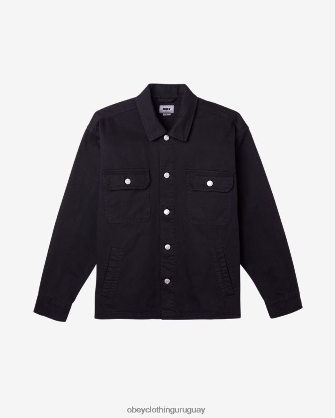 OBEY pigmento negro hombres chaqueta de camisa de división 28XT8J238