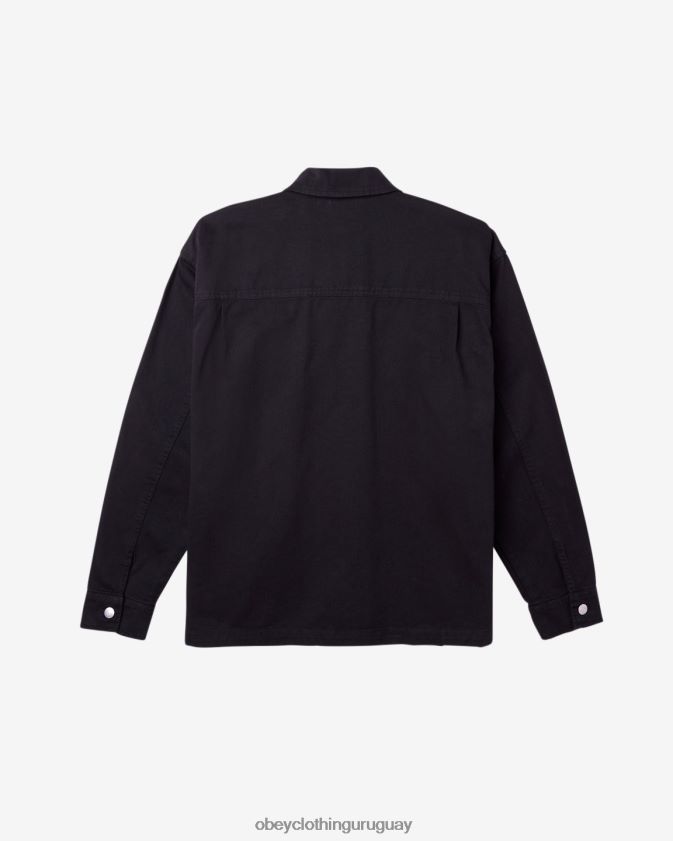 OBEY pigmento negro hombres chaqueta de camisa de división 28XT8J238
