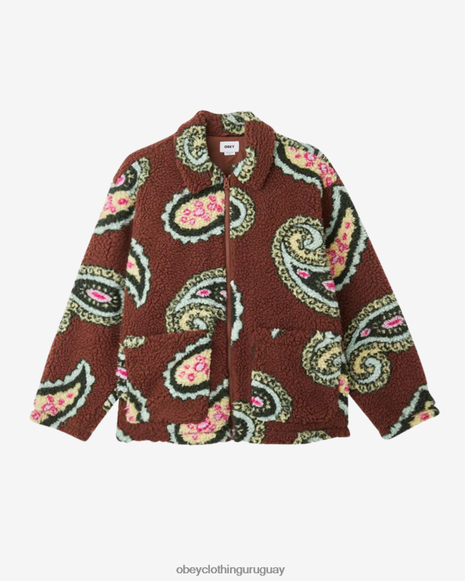 OBEY sepia múltiple hombres chaqueta sherpa de cachemira 28XT8J829