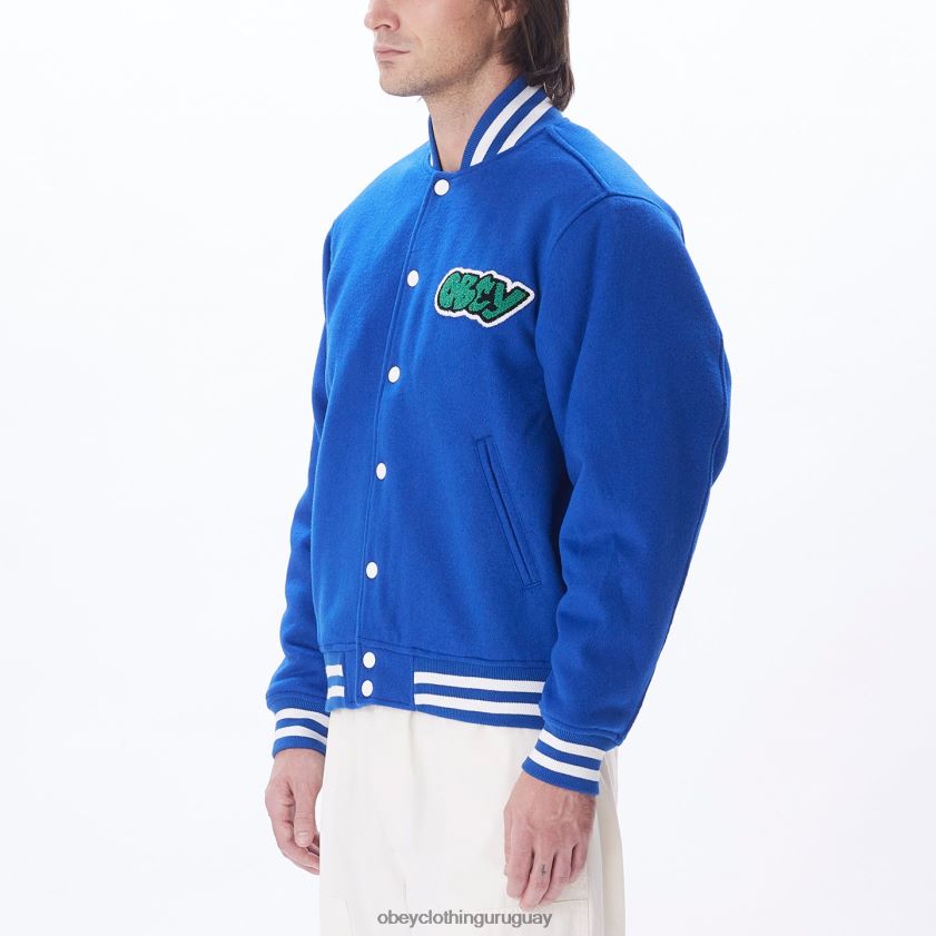 OBEY surf azul hombres chaqueta universitaria roll call 28XT8J812
