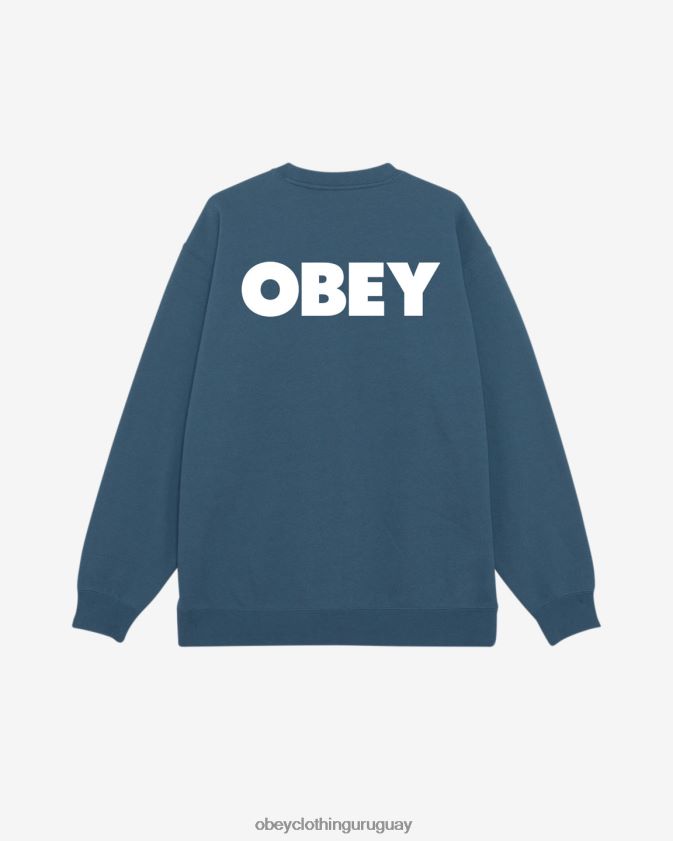 OBEY corneta azul hombres cuello redondo audaz y pesado 28XT8J214