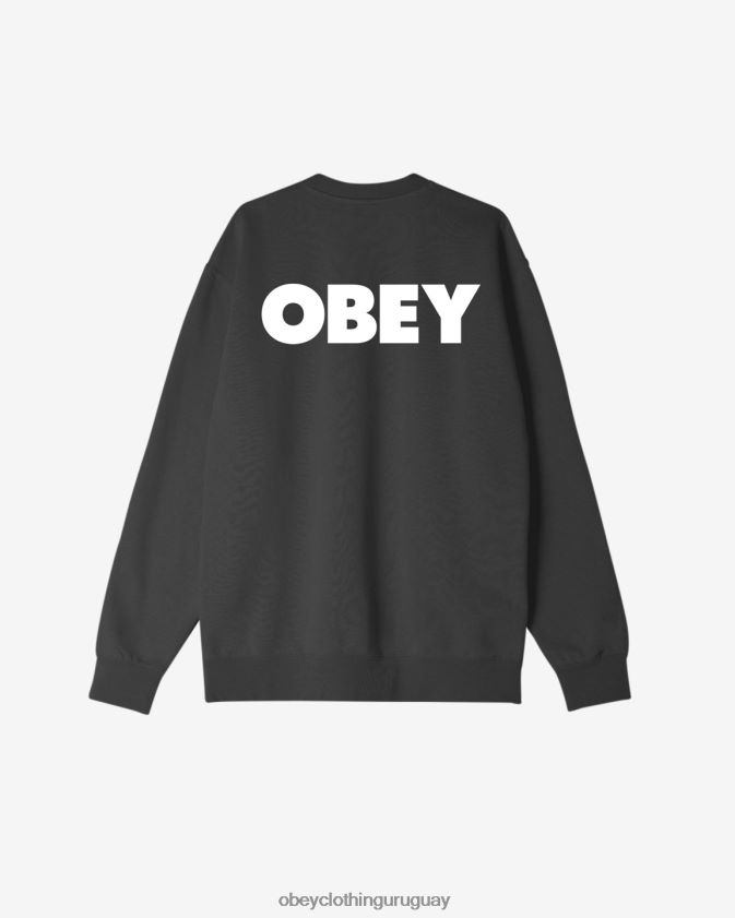 OBEY negro hombres cuello redondo audaz y pesado 28XT8J213