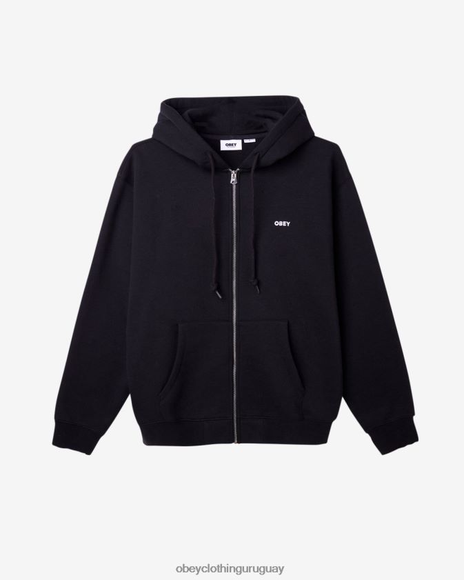 OBEY negro hombres est. funciona con capucha con cremallera atrevida 28XT8J200