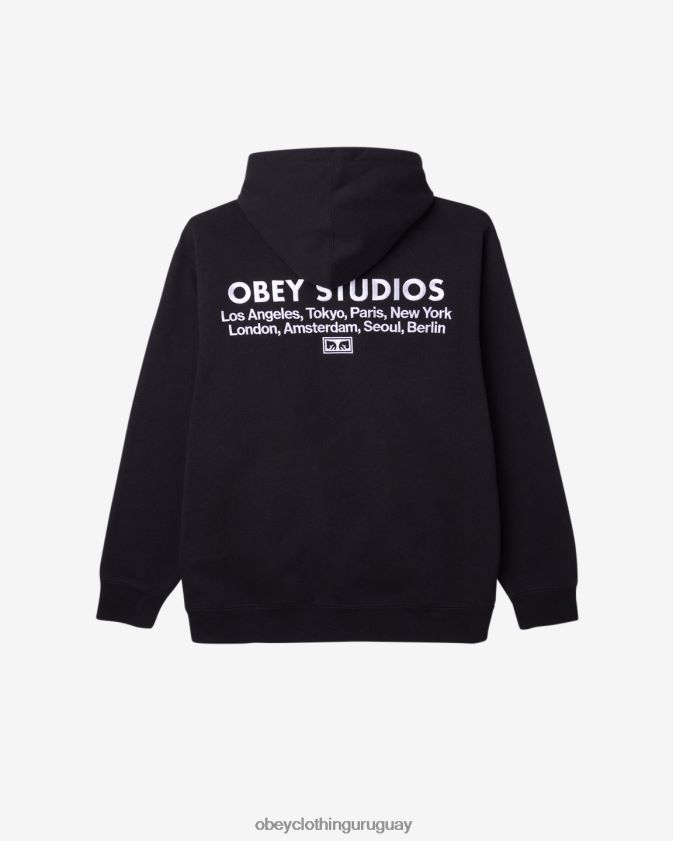 OBEY negro hombres jersey de estudios 28XT8J189