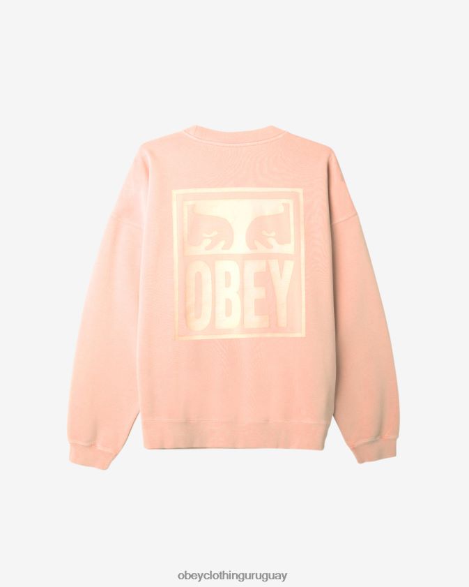 OBEY parfait de melocotón pigmentado hombres icono de ojos cuello redondo extrapesado 28XT8J234