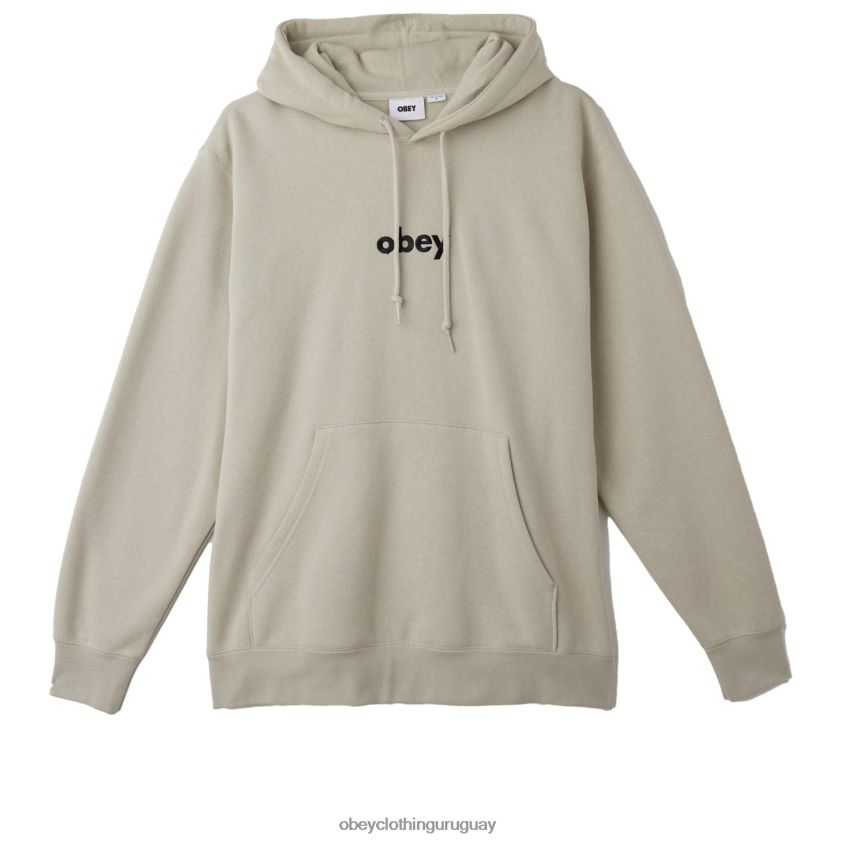 OBEY Gris plateado hombres capucha con capucha en minúsculas 28XT8J1015