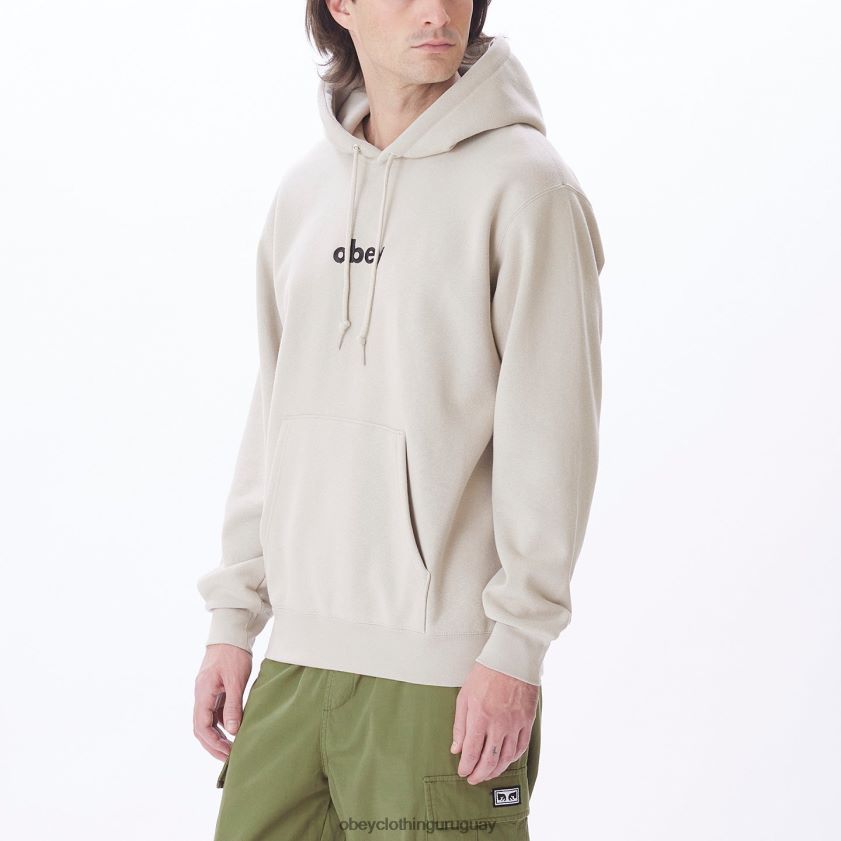 OBEY Gris plateado hombres capucha con capucha en minúsculas 28XT8J1015