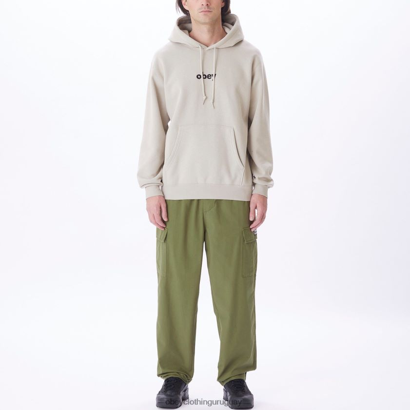 OBEY Gris plateado hombres capucha con capucha en minúsculas 28XT8J1015