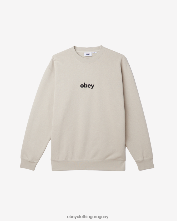 OBEY Gris plateado hombres cuello redondo en minúsculas 28XT8J1038