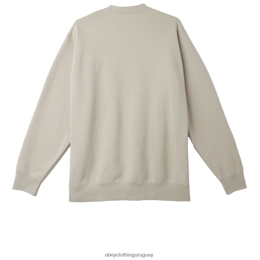 OBEY Gris plateado hombres registros de cuello redondo 28XT8J1052