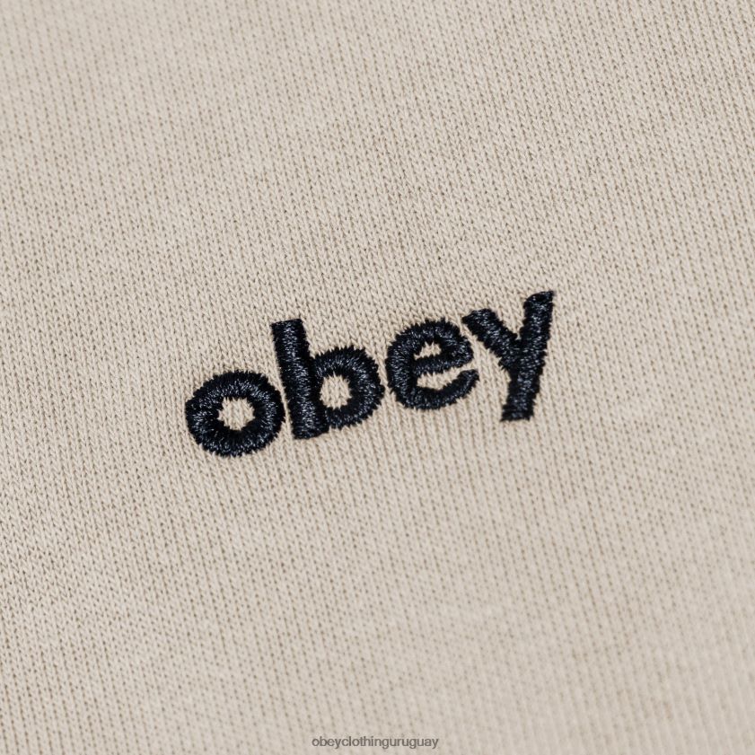 OBEY Gris plateado hombres siempre cuello redondo 28XT8J1045