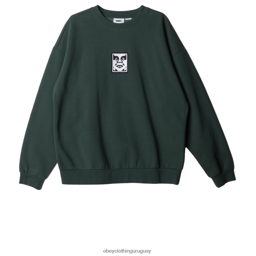 OBEY cedro oscuro hombres icono cuello redondo extra pesado ii 28XT8J998