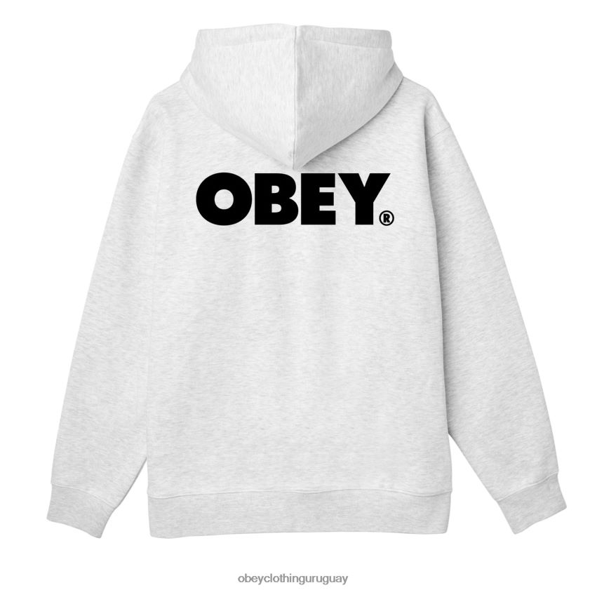 OBEY cuero gris hombres capucha con cremallera premium audaz 28XT8J987