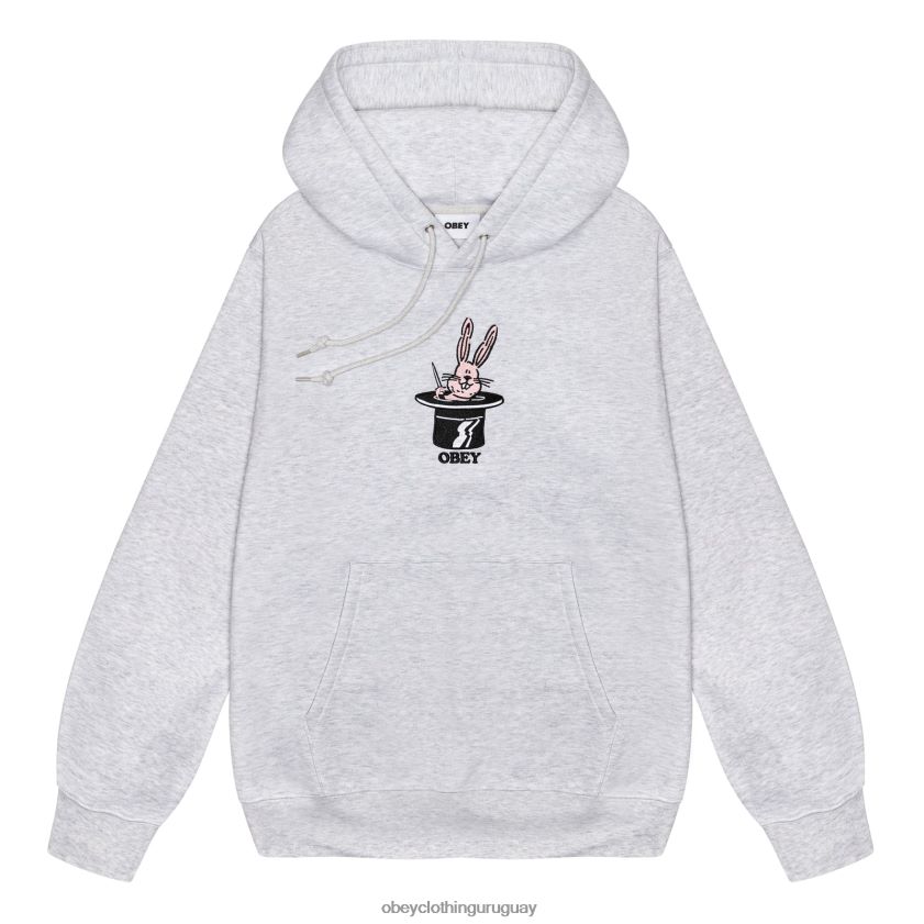 OBEY cuero gris hombres desaparecer sudadera con capucha 28XT8J1012