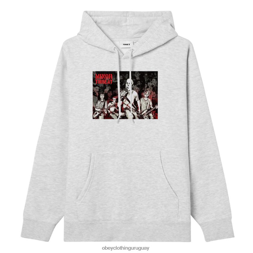 OBEY cuero gris hombres g.e.f x solo una amenaza menor sudadera con capucha 28XT8J1031
