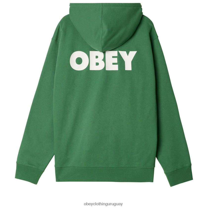 OBEY hoja de palma hombres capucha con cremallera pesada y llamativa 28XT8J985