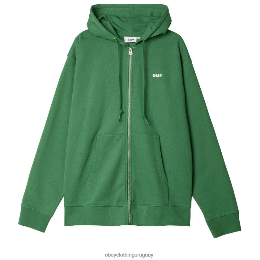 OBEY hoja de palma hombres capucha con cremallera pesada y llamativa 28XT8J985