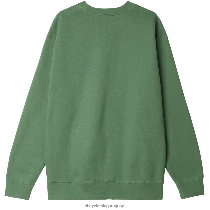 OBEY hoja de palma hombres parche de icono extra pesado cuello redondo 28XT8J1003