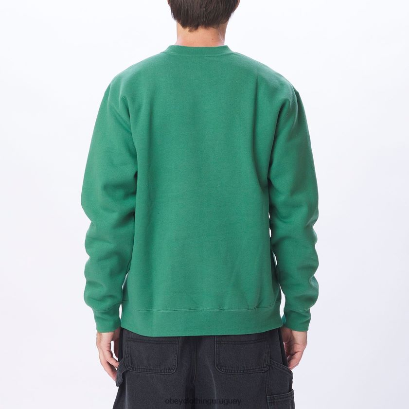 OBEY hoja de palma hombres parche de icono extra pesado cuello redondo 28XT8J1003